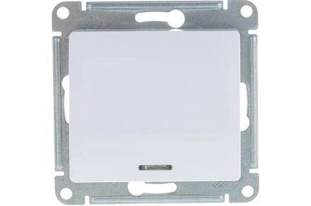 Переключатель одноклавишный Systeme Electric Glossa Бел с подсветкой 10А