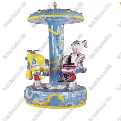 Электрическая Аттракцион карусель «Роботы», 1,35×1,35×2,4 м