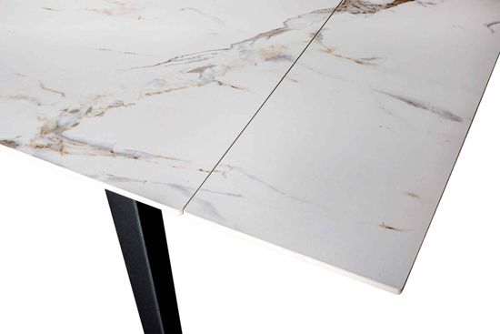 Стол "АСТИ" 120-180, керамика Ice Jade глянцевый , черный муар