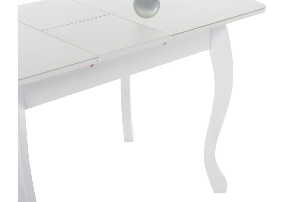 Стеклянный стол Бриллиант 110(140)х68х76 белый