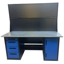 Great Wolf (GWT-V1800BL2) Верстак инструментальный двухтумбовый, 4 ящика, тумба с дверью, два экрана, 1800х700