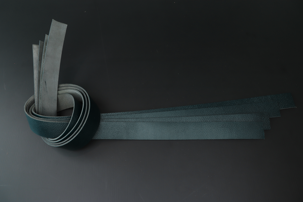 Ременная заготовка сине-зеленая с лицевой отделкой + плита Терра