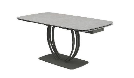 Стол MALTA 160 KL-136 Серый мрамор матовый, итальянская керамика/ черный каркас