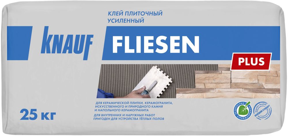 Клей для плитки усиленный Knauf Fliesen Plus, 25 кг