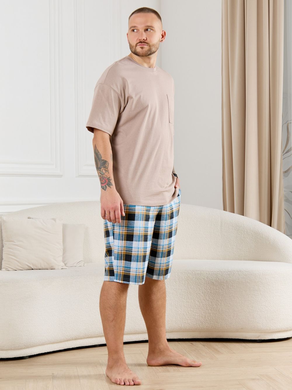 Шорты мужские Тор-2 Виотекс КЛЕТКА БИРЮЗА