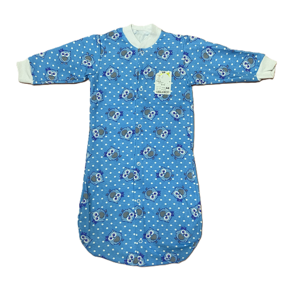 Спальный мешочек из футера на кнопках (100% хлопок с начесом) на рост 68 см, цвета в ассортименте