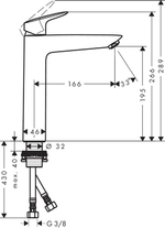 Смеситель для раковины Hansgrohe 71091000 Logis 190