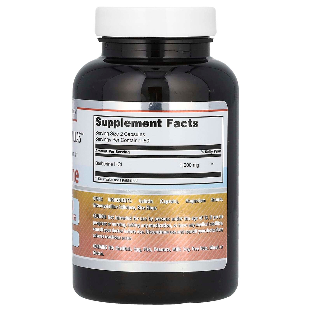 Amazing Nutrition, берберин, 1000 мг, 120 капсул (500 мг в 1 капсуле)