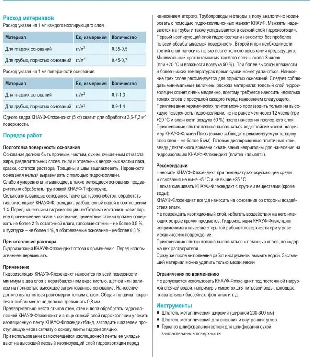 Гидроизоляция обмазочная KNAUF Flachendicht на латексной основе, 5кг