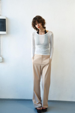 ZARA ПРЯМЫЕ БРЮКИ В ТОНКУЮ ПОЛОСКУ, БЕЖЕВЫЙ