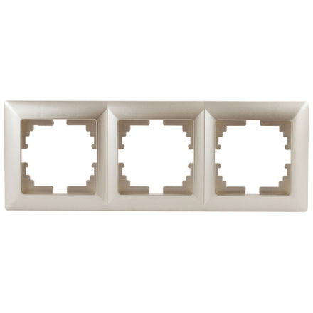 Рамка для розеток и выключателей Intro Solo 4-503-04 на 3 поста, СУ, шампань