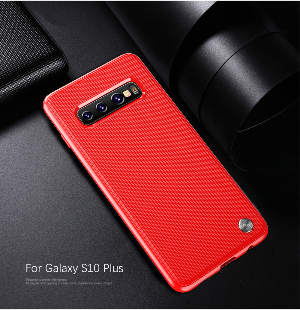 Чехол для Samsung Galaxy S10 Plus цвет Red (красный), серия Bevel от Caseport