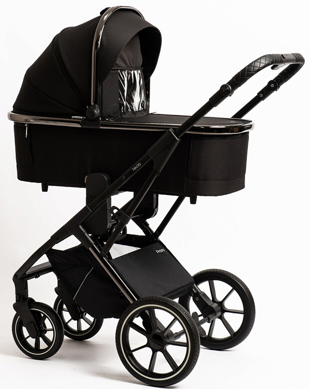 Детская коляска Peppy Tecla 3 в 1 Shadow Black Chrome Edition (Черный)