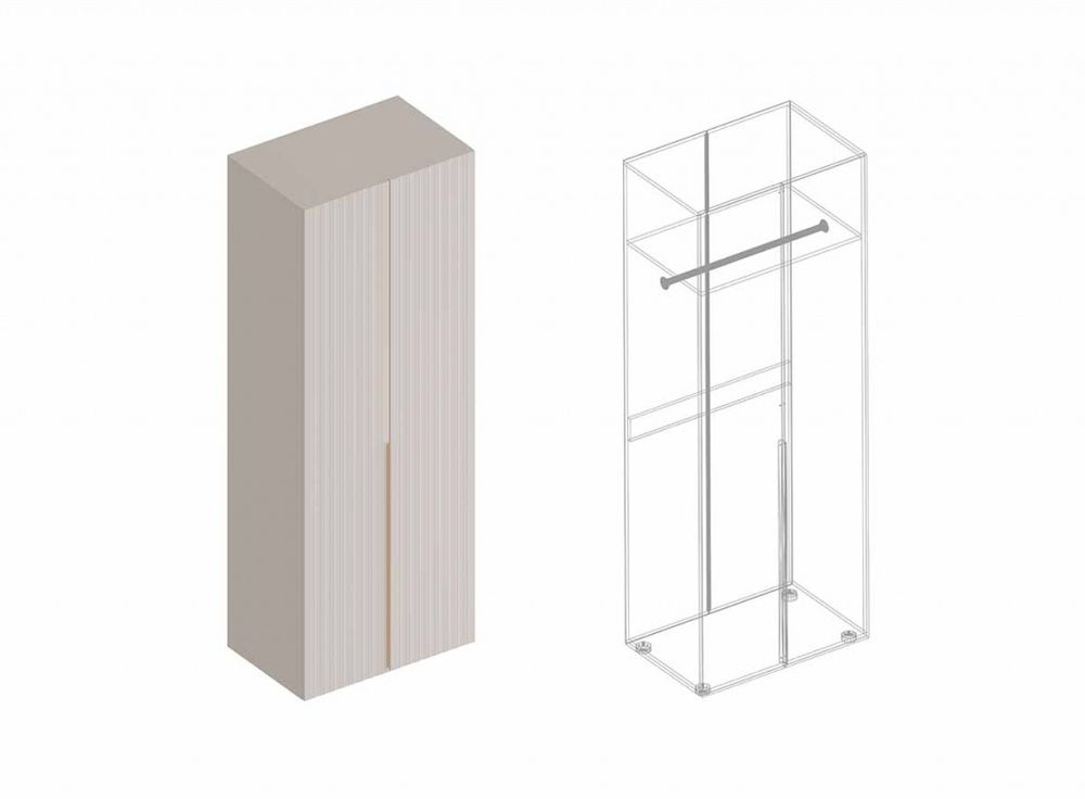 Шкаф 2-ств для одежды "Тефия" 800 (Софт сантьяго/Тефия), МФ Велес, г. Туймазы