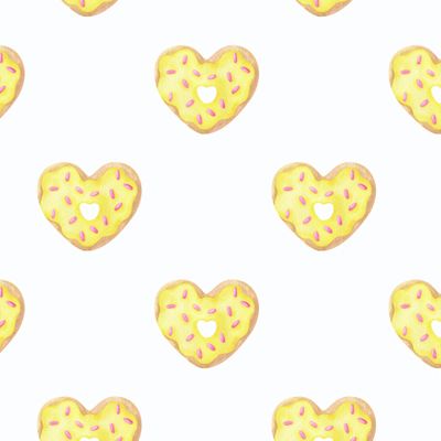 Романтичные пончики с  желтой глазурью