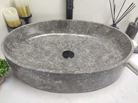 Раковина из мрамора Oval Grey Big OM-60095 60*40*14