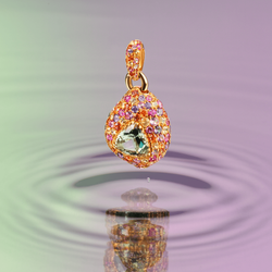 Подвеска с Зеленым Бериллом и Цветными Сапфирами, P0040-3/3