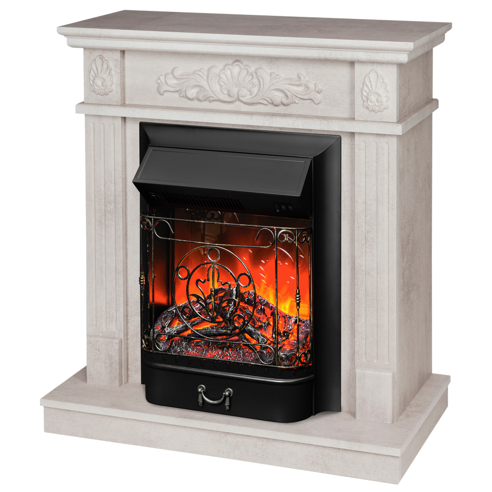 Каминокомплект Real Flame Adelaida WT с очагом Majestic Lux Black (без пульта)