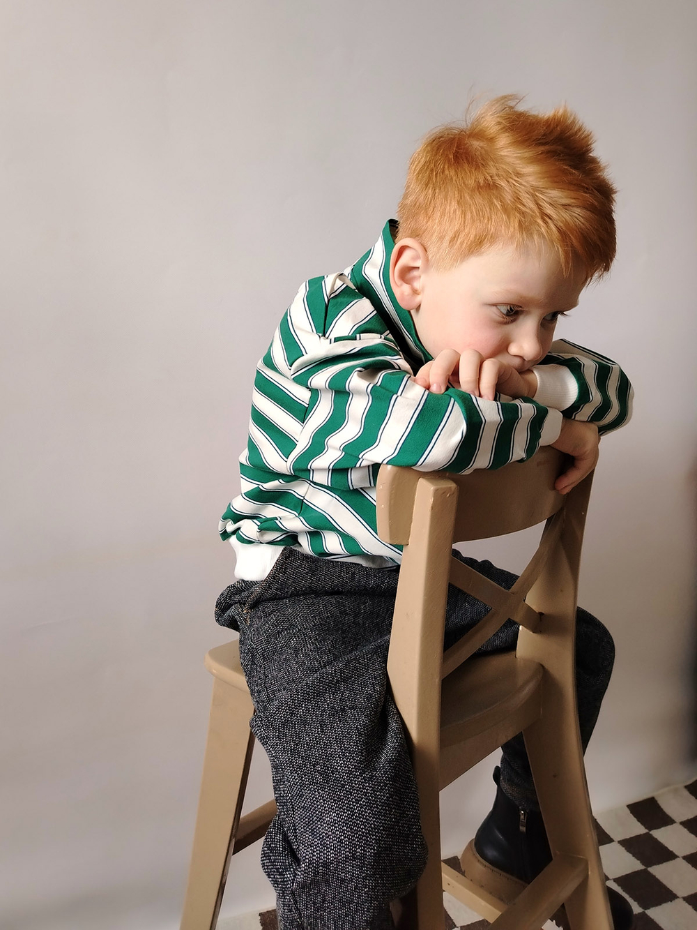 Свитшот на молнии Mjölk Green Stripes