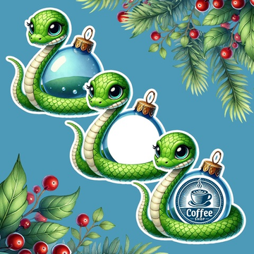 Новогодний пряник змея с шаром с лого