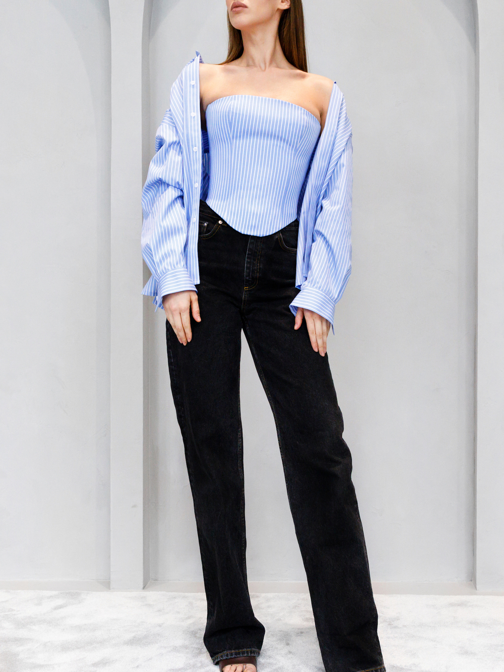 Хлопковый топ в полоску