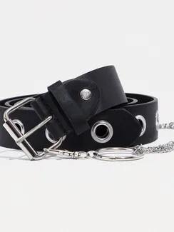 Ремень женский, ширина 3,5 см, винт, пряжка металл, цвет чёрный