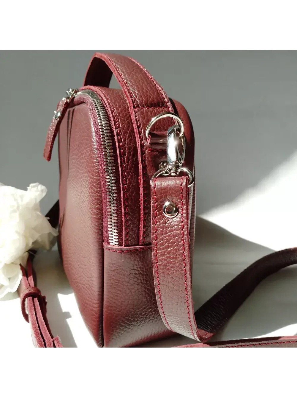 Сумка женская через плечо кросс боди натуральная кожа летняя