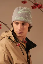 Шапка Called a Garment Pathway Logo Beanie серый / мятный
