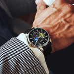 KANGOL Trendy Era Iron Heart Black Warrior Quartz Movement Stainless Steel Watchband Watch Men"s Watches