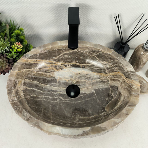 Раковина из оникса Erozy Grey EO-64555 52*42*15 0156