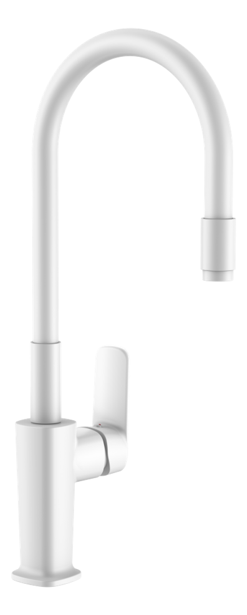 073524-FF Смеситель од. для кухни с гиб. излив (БЕЛЫЙ) ViEiR (10/1шт)