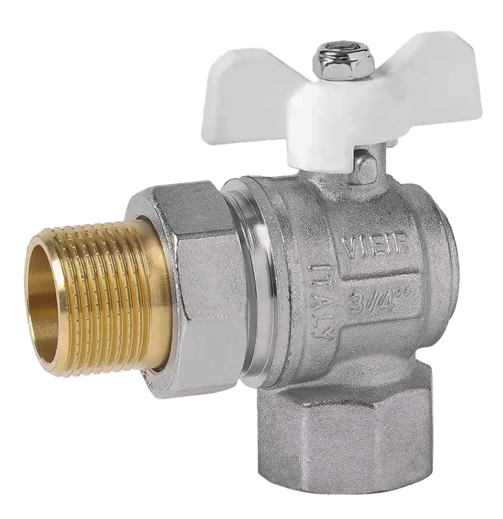 Кран угловой с американкой 1/2 (баб. белый) ViEiR  (80/10шт)