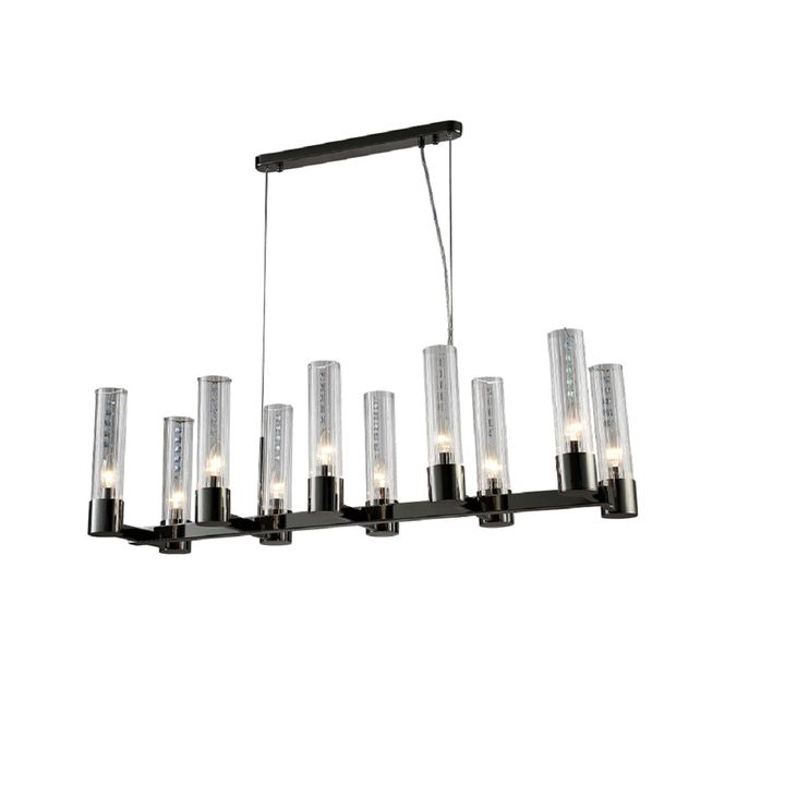 Подвесная люстра Crystal Lux OTONO SP10 L980 BLACK CHROMIUM/TRANSPARENTE