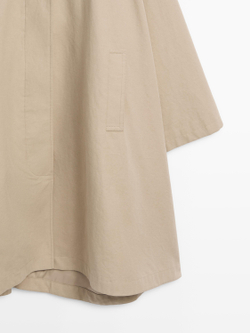Massimo Dutti Тренч-накидка с капюшоном, бежевый