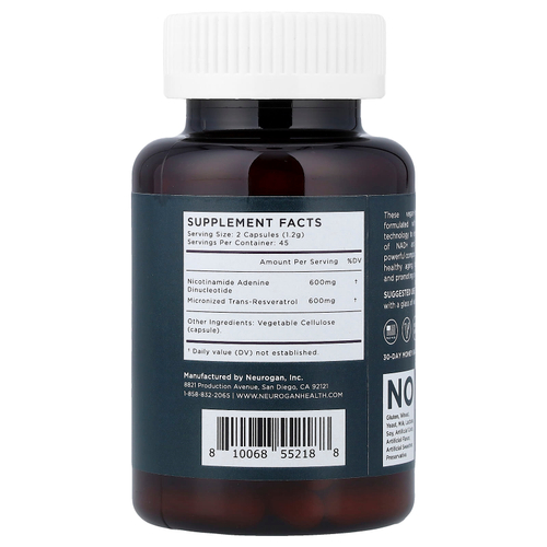 Neurogan Health, NAD и RSV, 90 веганских капсул, 54 г (1,9 унции)