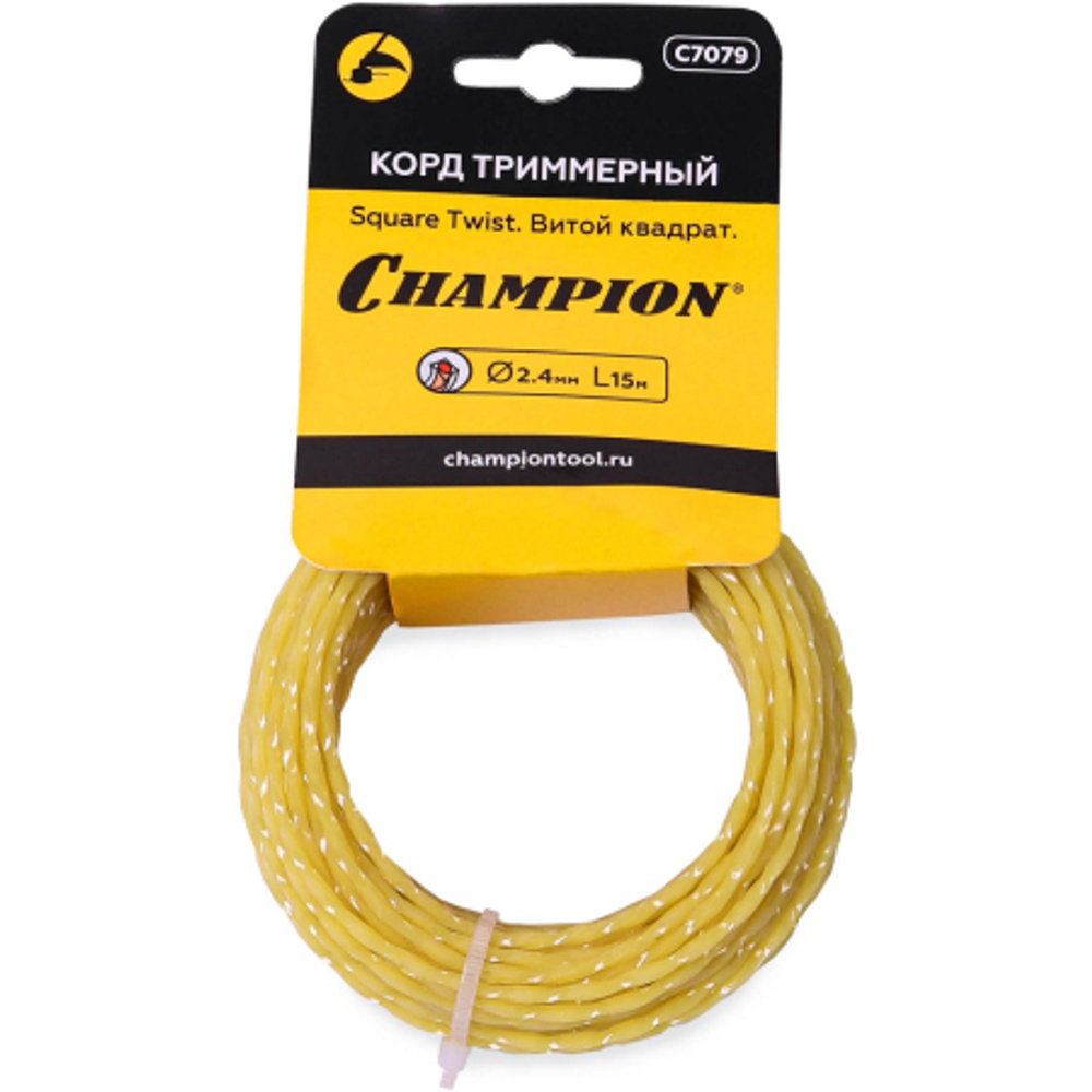 Леска CHAMPION Square Twist 2.4мм*15м (витой квадрат) в мотке   C7079