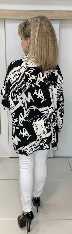 Туника-блузон с красной отделкой