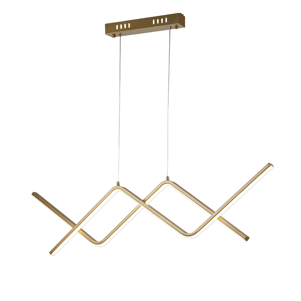 Подвесной светодиодный светильник 50Вт, 4000Лм, 3000-6000К, Ra>80, плавная регулировка мощности, изменение цветовой температуры, ночник, металл/силикон, золото