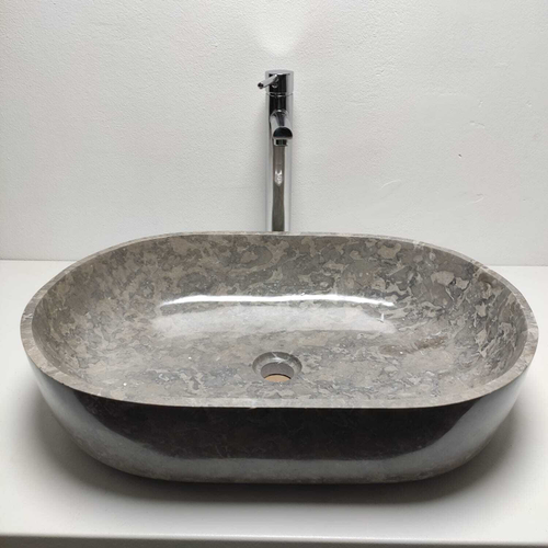 Раковина из мрамора Oval Grey Big OM-60913 60*40*14