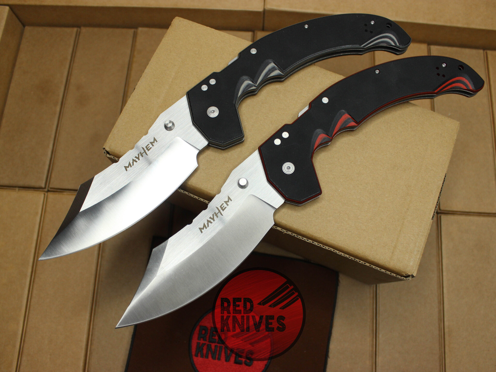 Нож Cold Steel Myhem - рукоять G10, черные полосы, клинок сатин