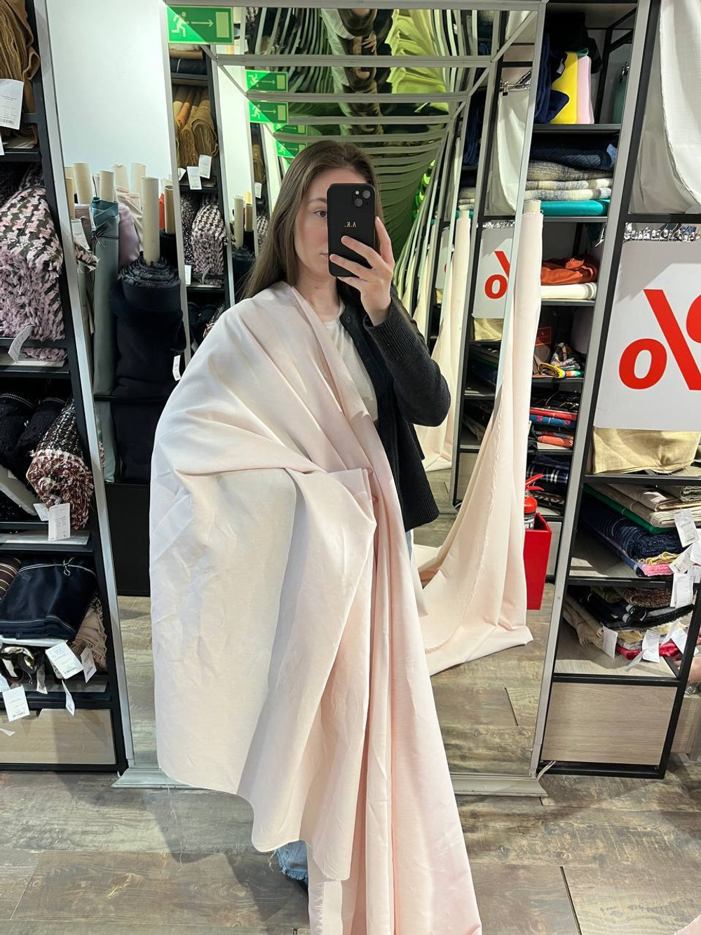 Лен с вискозой, п/э и эластаном Lardini x Tommy Hilfiger нежно-розовый