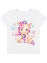 Белая футболка с единорогом Luxury Baby