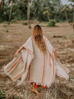 Berber пальто-пончо (беж/коралл)