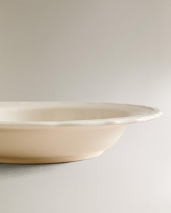 Zara Home тарелка глубокая из фаянса, цвет бежевый, 23 см
