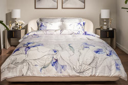 Комплект постельного белья Ирисы, тенсель (145x210-2шт, 50x70-2шт) Garda Decor