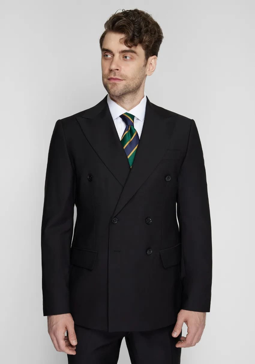 Мужской классический костюм тройка (черный) Б17