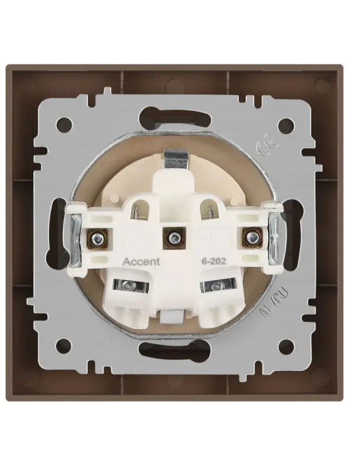 Розетка с заземлением Intro Accent серый