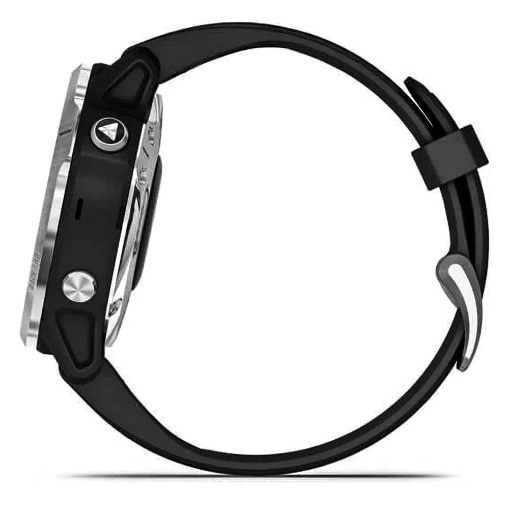 Спортивные наручные часы Garmin Fenix 6S Solar серебристый с черным ремешком 010-02409-00