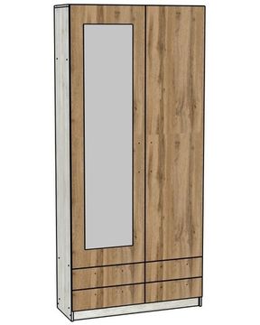 Шкаф ИЛИЯ-3 с зеркалом левый