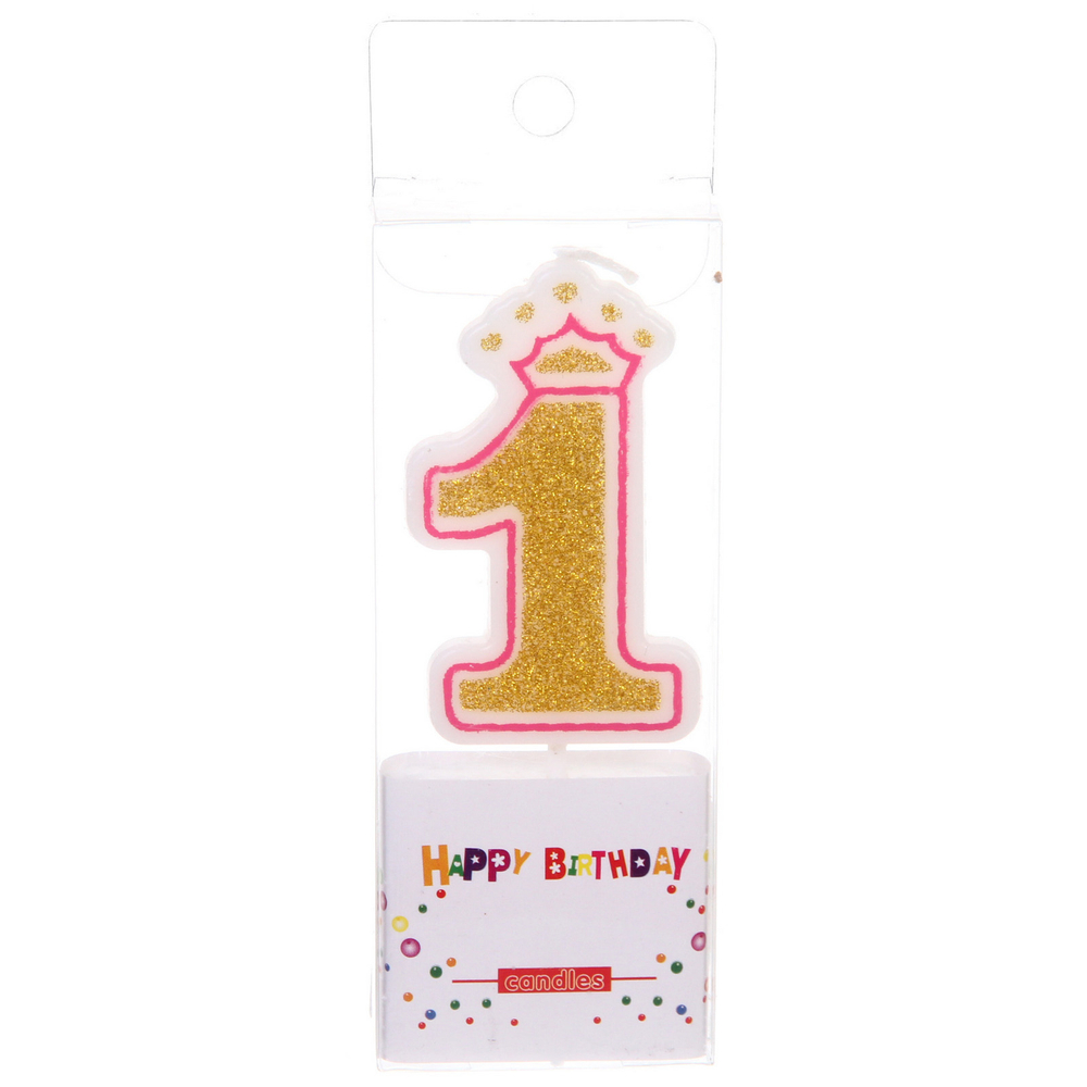 Свеча для торта Цифра Корона «1» 10 см